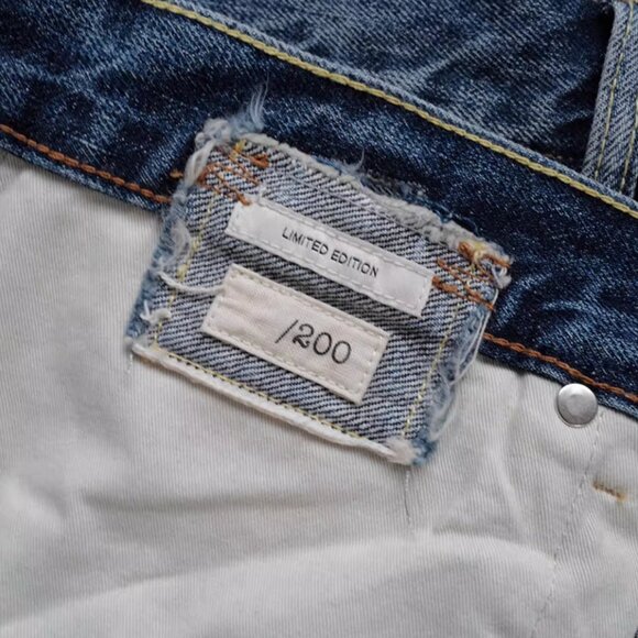 LIMITED NWT R13 Cuffed Crossover Straight Leg Jeans - Estin Selvedge Blue - Picture 7 of 10